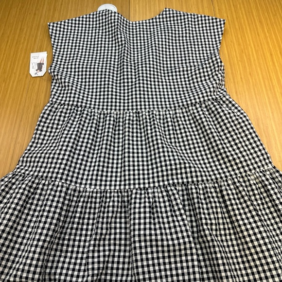 Women’s Time and Tru V-Neck Tiered Dress Black White Size Large 12-14 - Picture 7 of 7